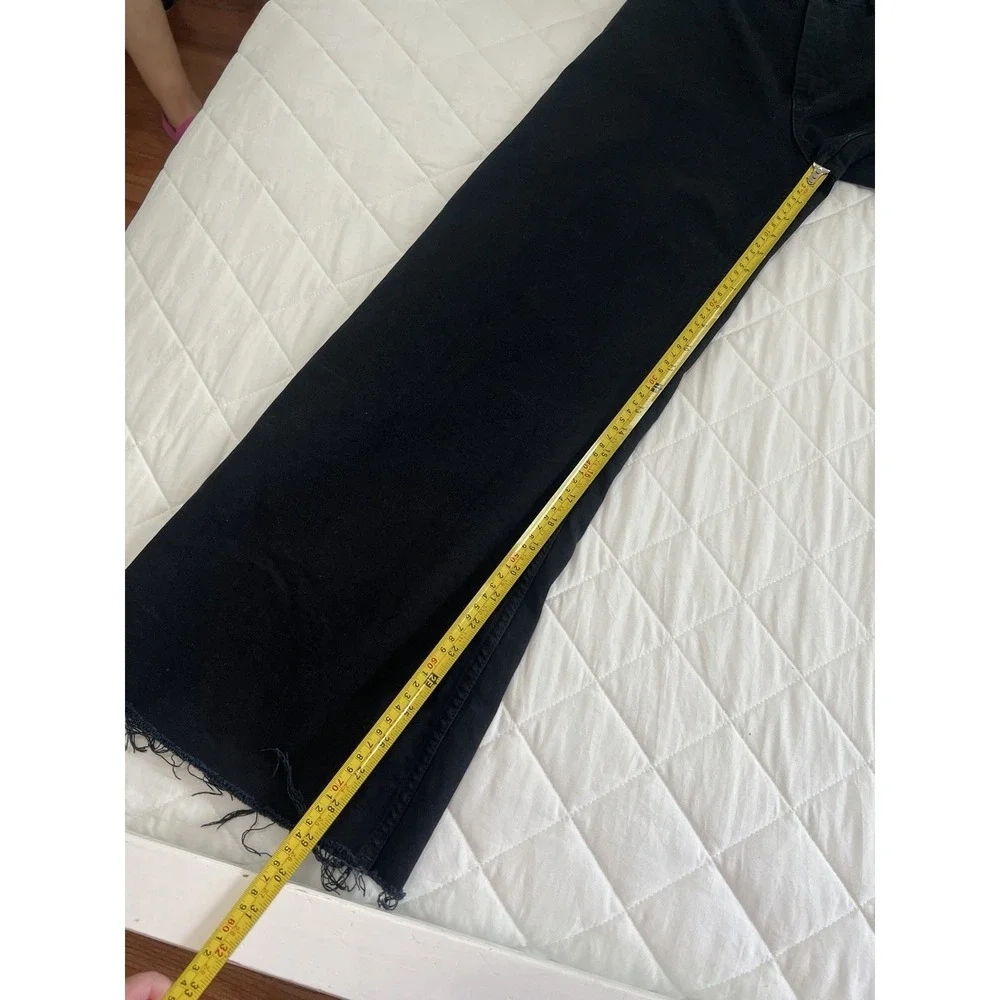 Zara Wide Leg Crop‎ Jeans Size 4 Black High Rise Minimalist Quiet Luxury Chic